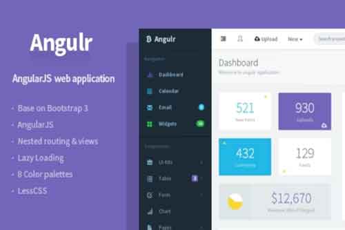 قالب Angulr – قالب پنل مدیریت بر پایه AngularJS